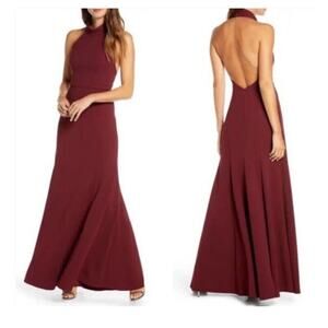 Jenny Yoo Dark Wine Maxi Formal Party Wedding Guest Dress Size 16